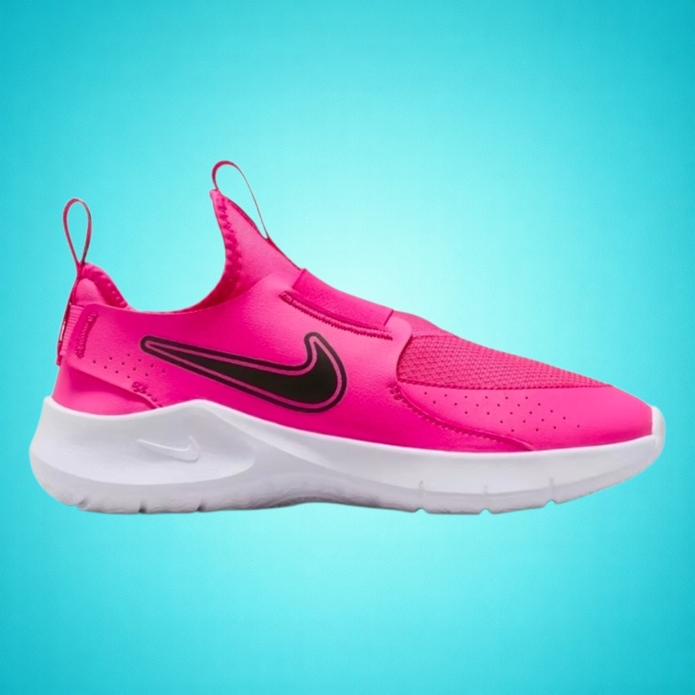 New Youth Nike Flex Runner 3 GS Slip-On Shoes, Laser Fuchsia Black Youth Size 6Y